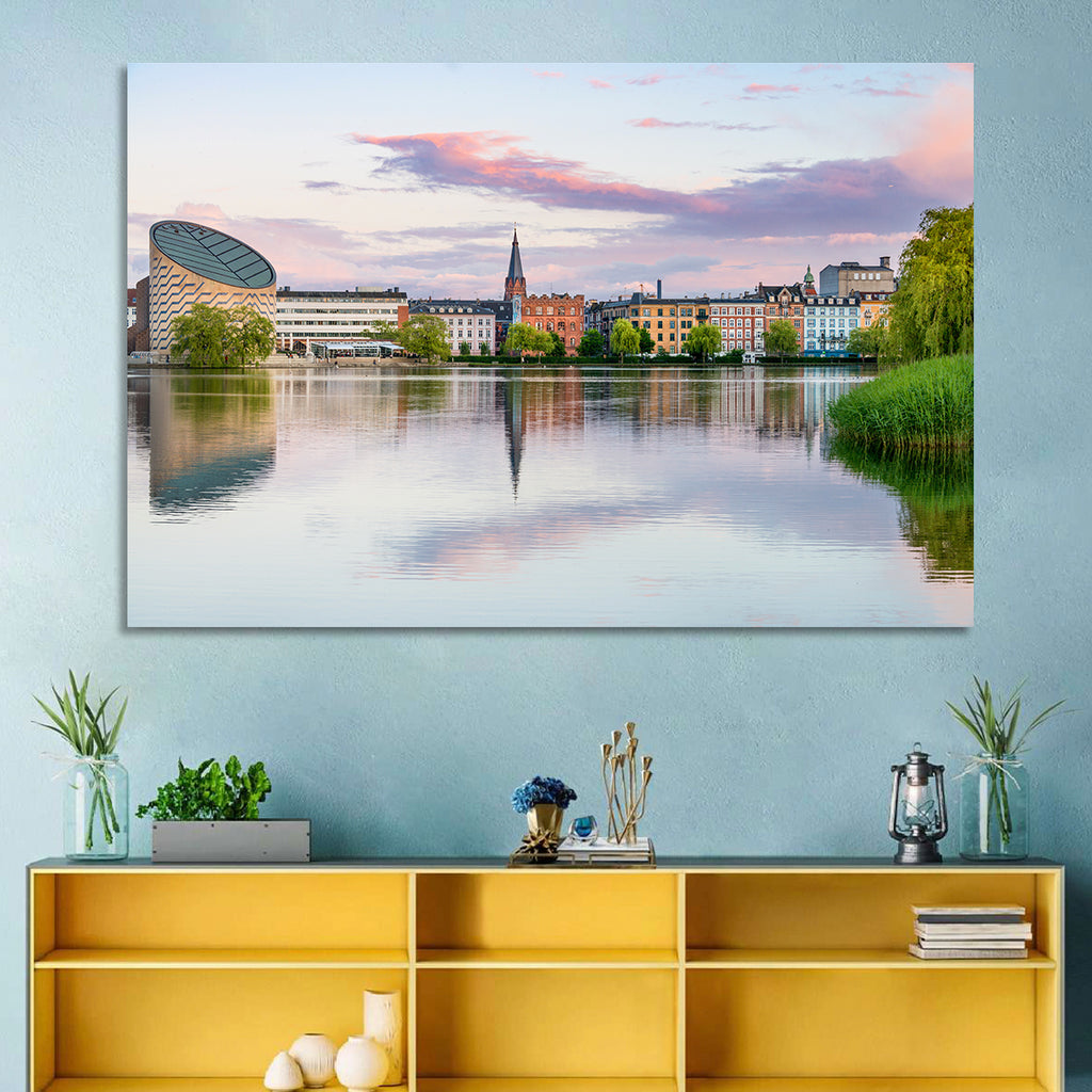 Copenhagen Lake at Sunset Wall Art