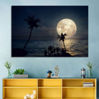 Supermoon Over Tropical Beach Wall Art