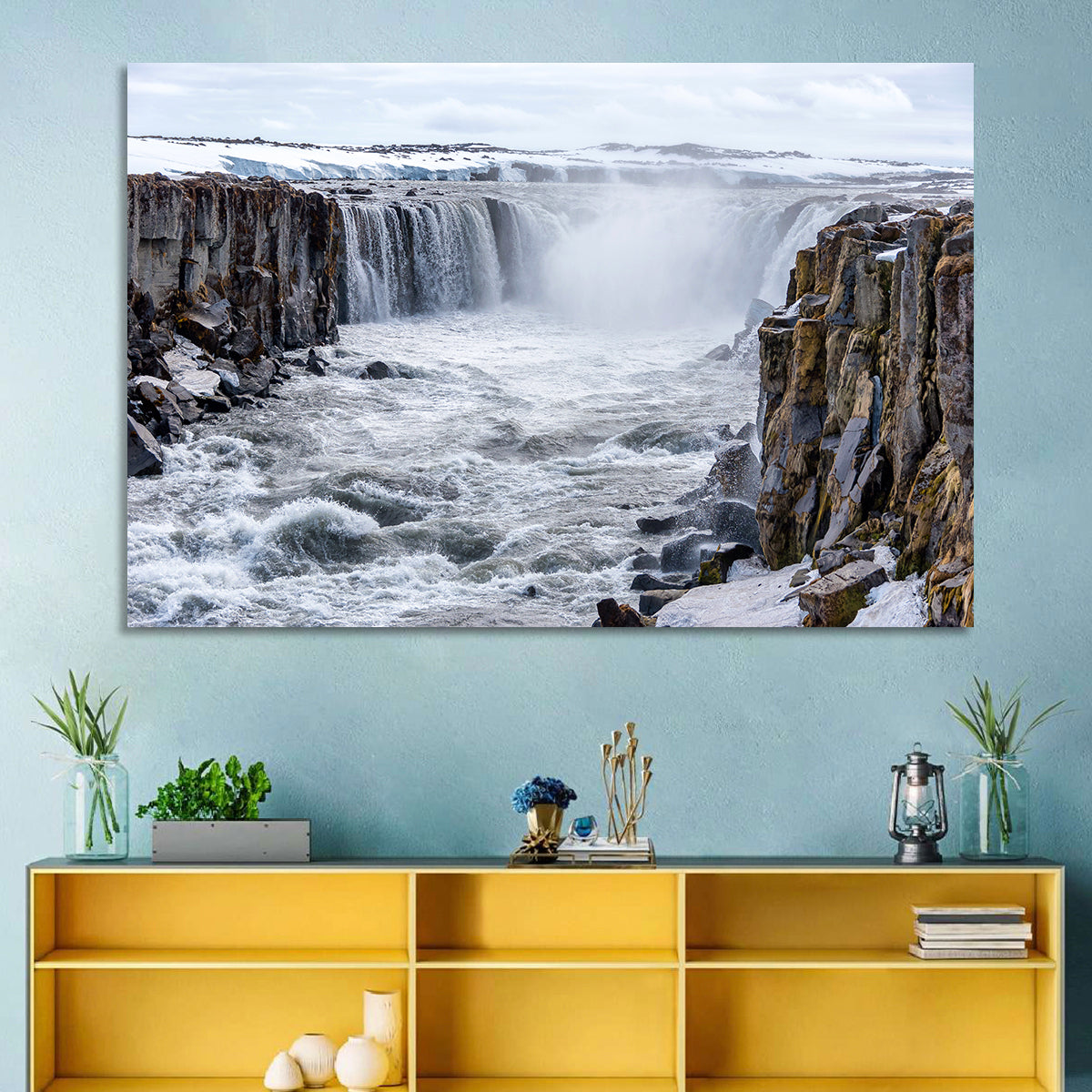 Selfoss Waterfall, Iceland Wall Art in a room, landscape