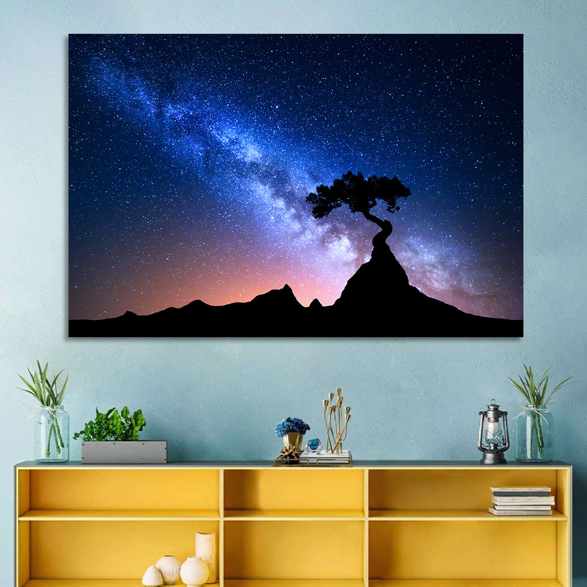 Milky Way Over Mountain Ridge Wall Art