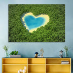 Heart-shaped Pond Aerial View Wall Art