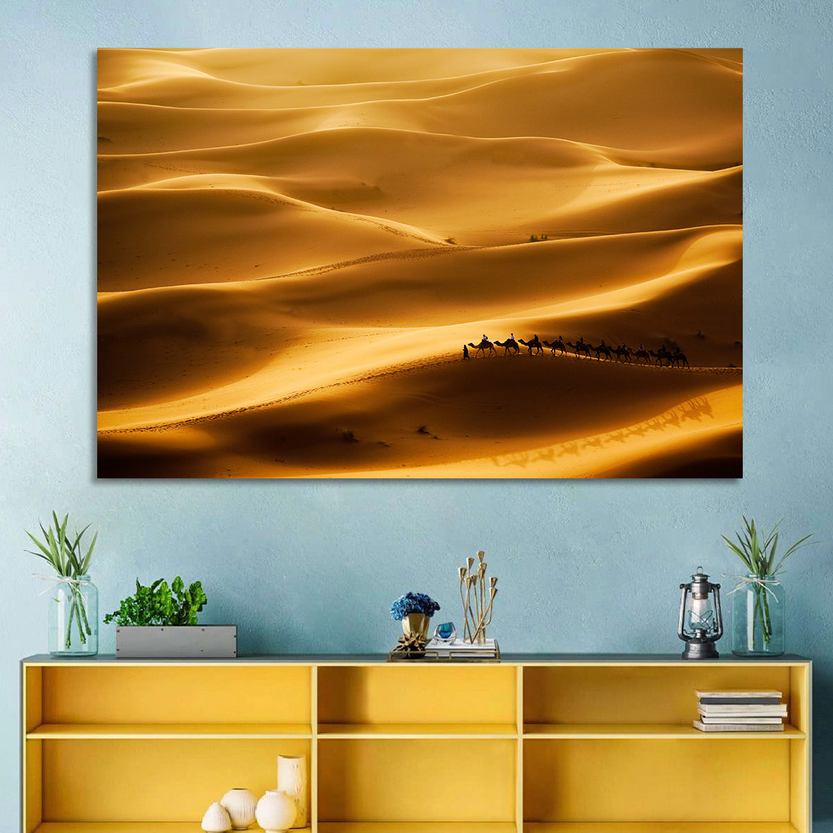 Golden Hour Camel Caravan Wall Art