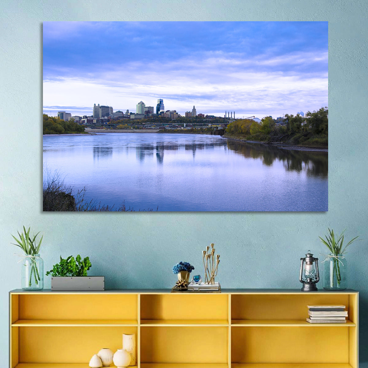 Kansas City Skyline at Dusk Wall Art