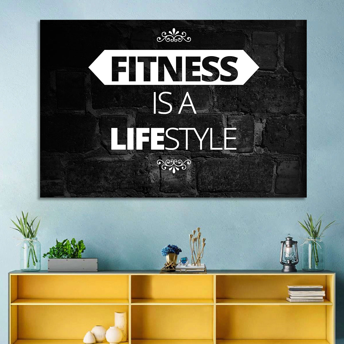 Fitness Is a Lifestyle Brick Quote Wall Art