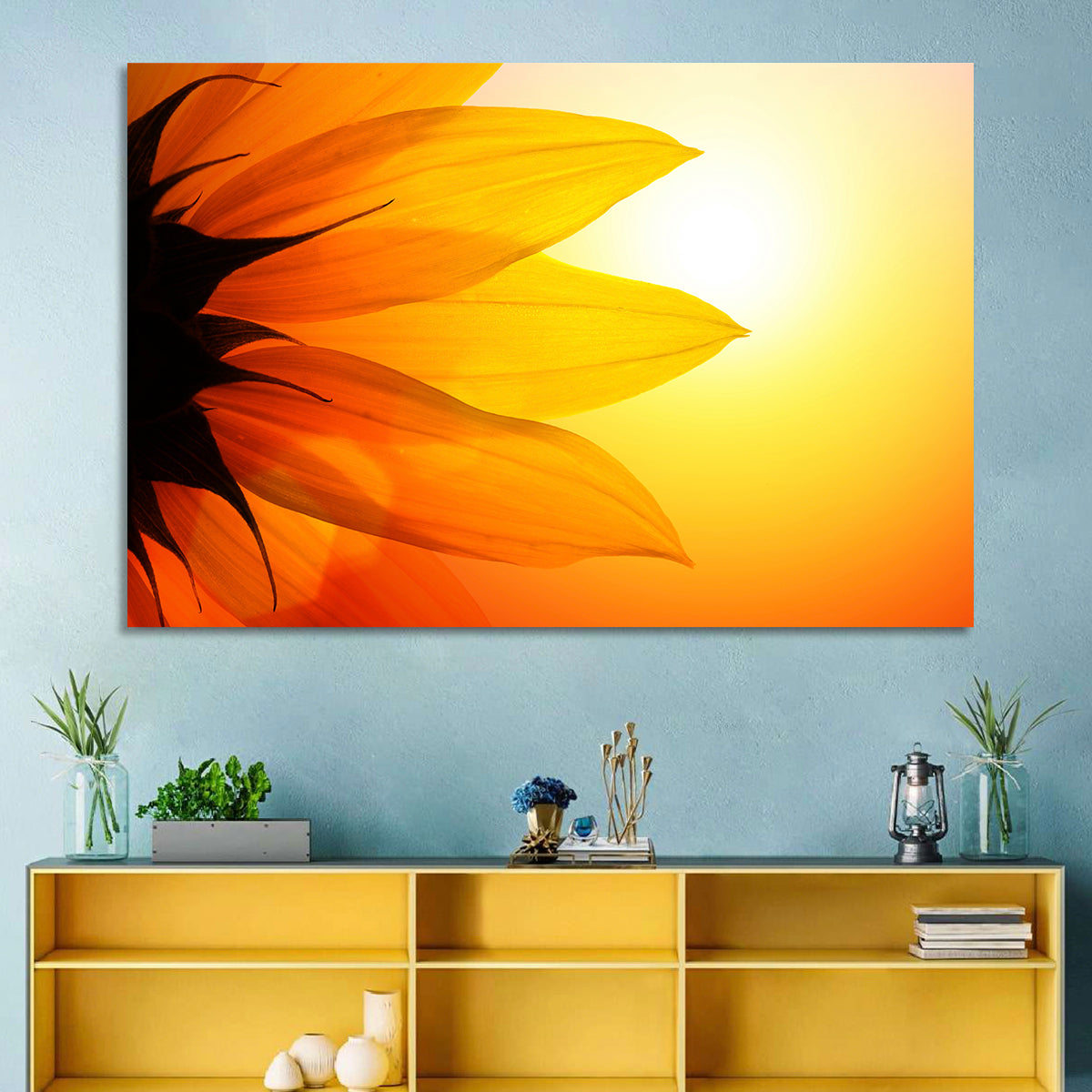 Backlit Sunflower Petals Wall Art