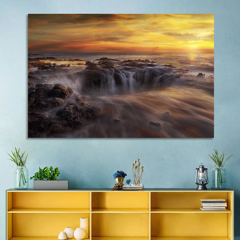 Thors Well at Cooks Chasm Sunset Wall Art