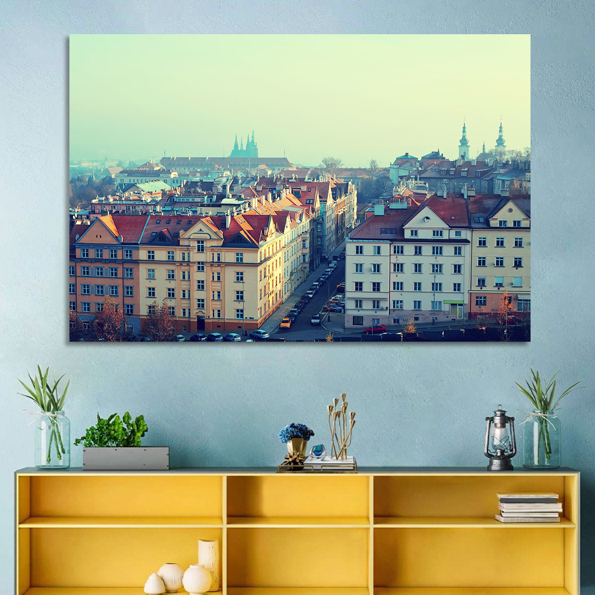 Prague Rooftops with St. Vitus Cathedral Wall Art