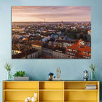 Red Tiled Rooftops at Golden Hour Wall Art
