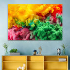 Vibrant Underwater Ink Cloud Abstract Wall Art