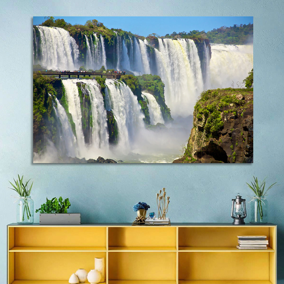 Iguazu Falls Observation Walkway Wall Art in a room, landscape
