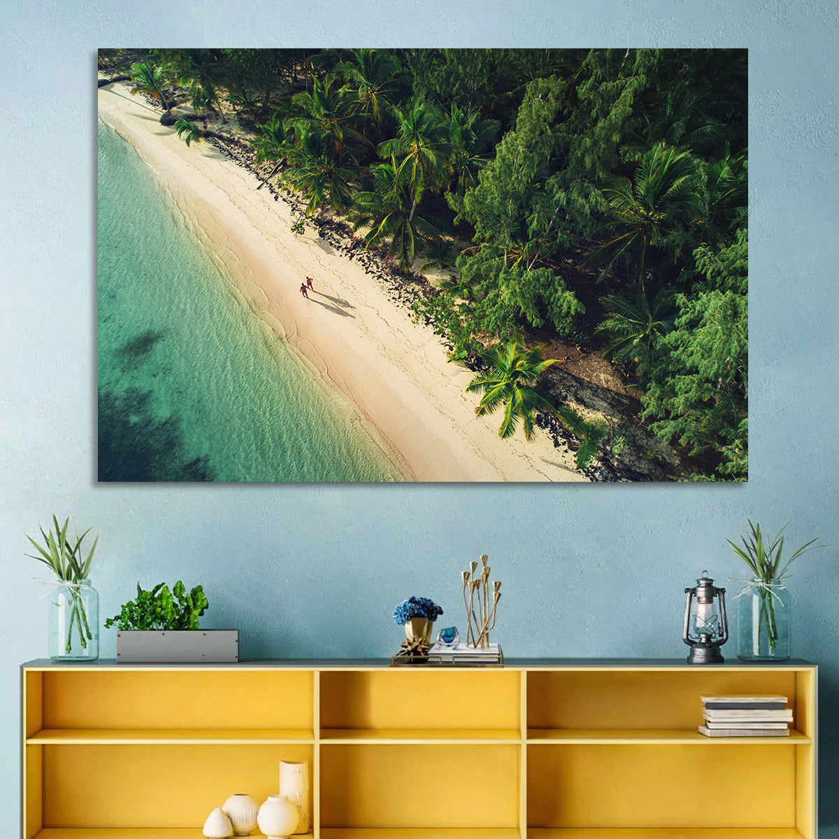 Dominica Beach Aerial, Late Afternoon Wall Art