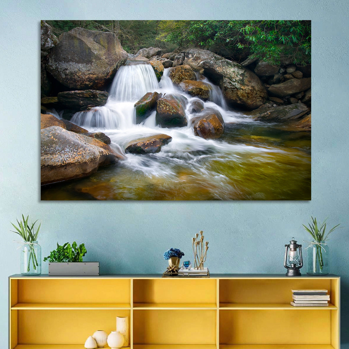 Blue Ridge Mossy Waterfall Wall Art