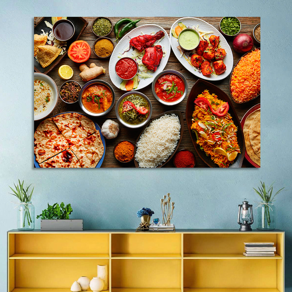 Indian Cuisine Flat Lay Wall Art
