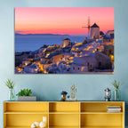 Oia Windmills at Dusk Wall Art