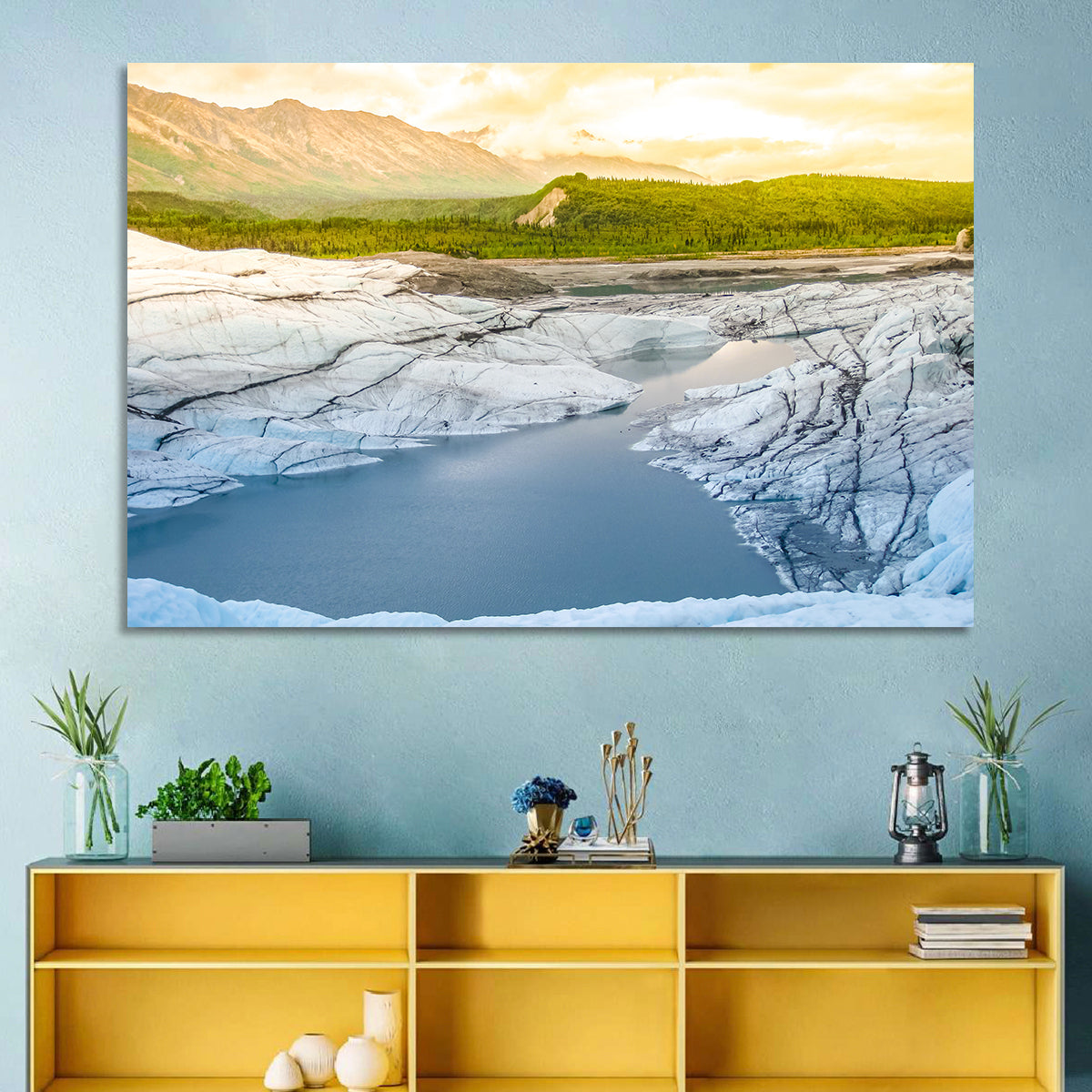 Matanuska Glacier at Sunset Wall Art in a room, landscape