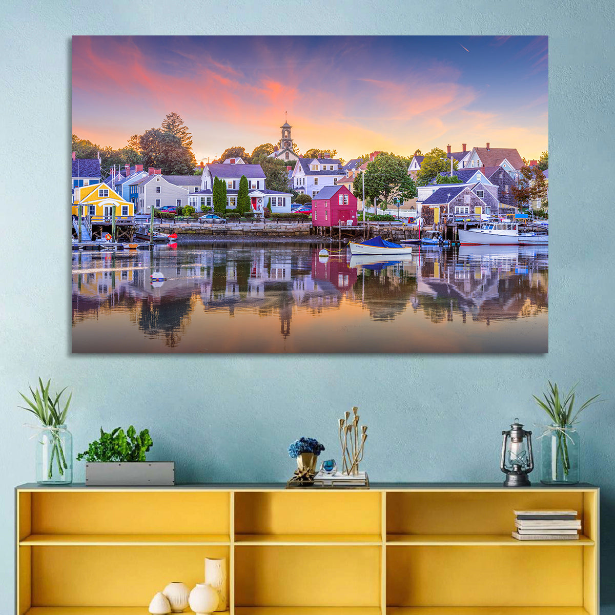 Rockport Harbor Motif Number 1 Wall Art in a room, landscape