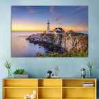Portland Head Light at Dusk Wall Art