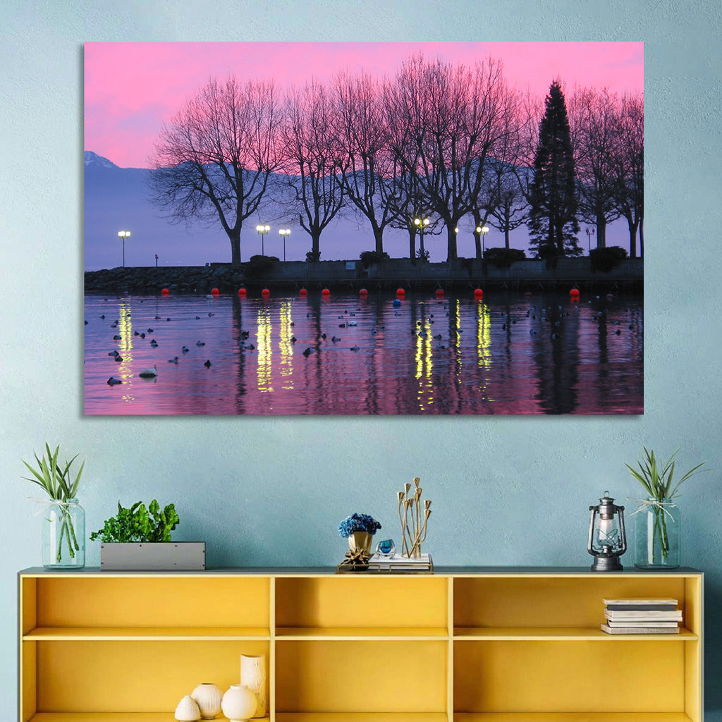 Lake Geneva Twilight Wall Art