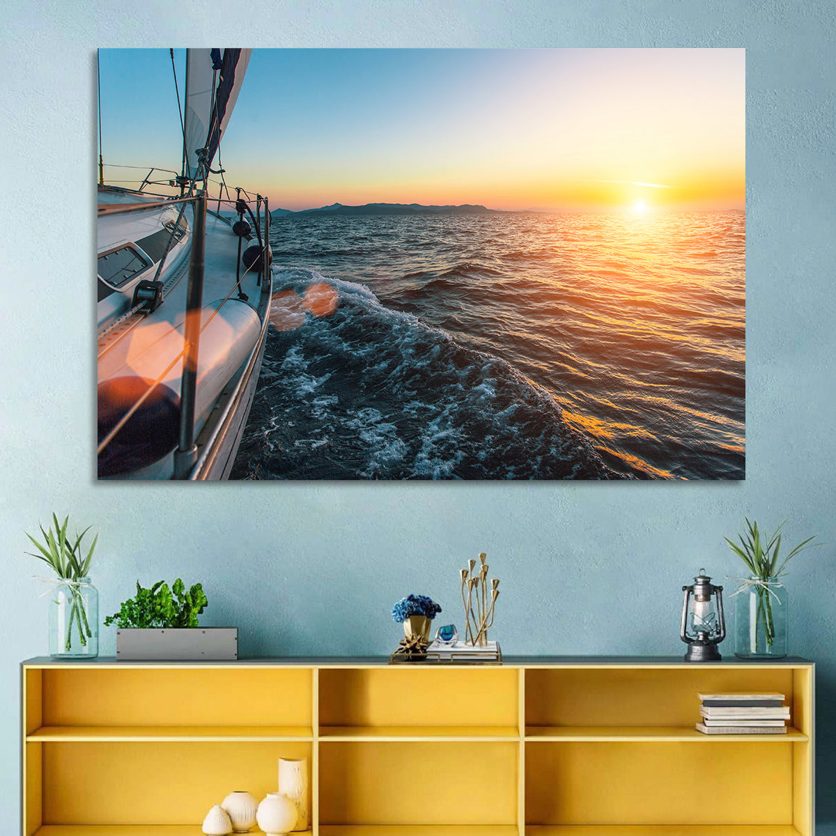 Sunset Sail from Deck Wall Art