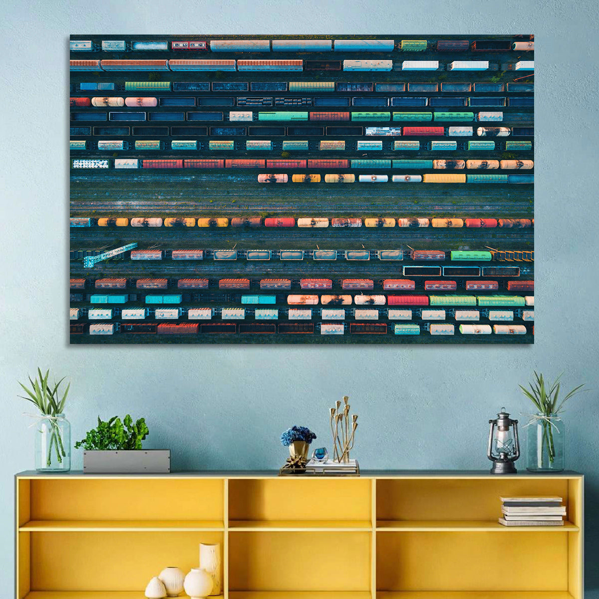 Aerial Freight Train Lines Wall Art