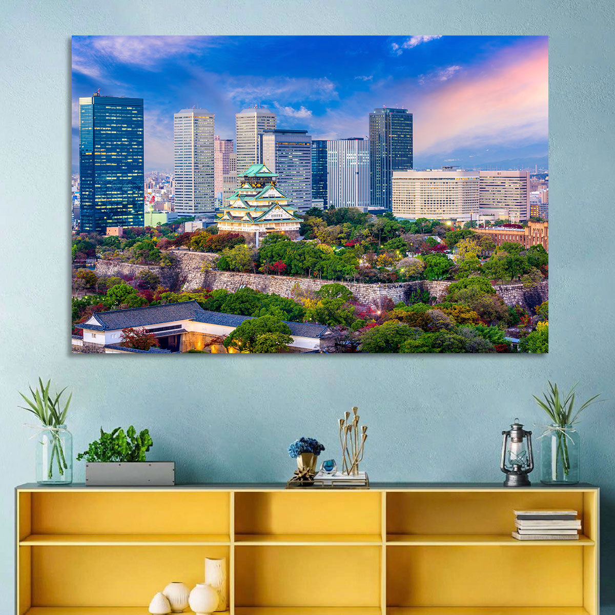 Osaka City Skyline Wall Art