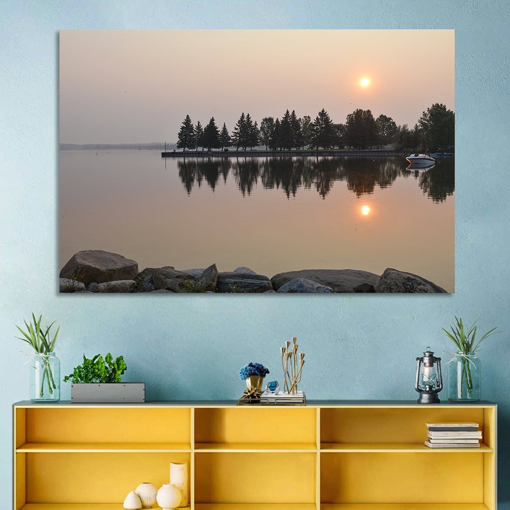 Sylvan Lake Sunset Reflection Wall Art