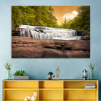 Blue Ridge Waterfall at Golden Hour Wall Art