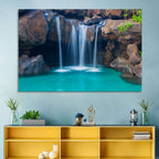 Waterfall Into Turquoise Pool Wall Art