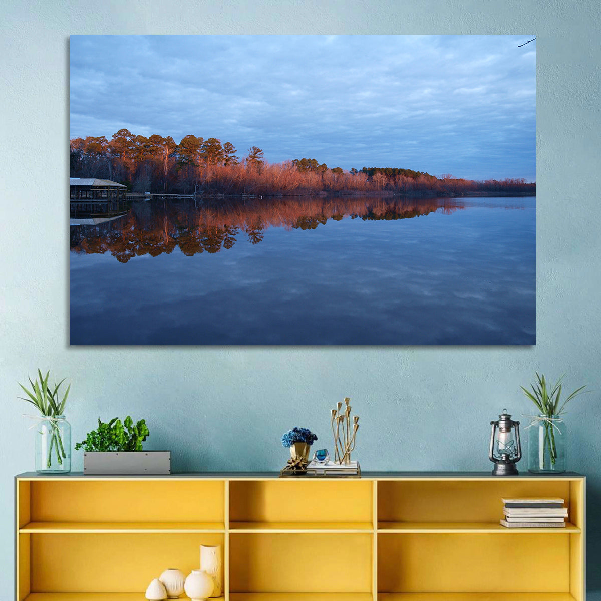 Lake Livingston Pier at Golden Hour Wall Art