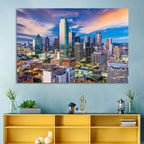 Dallas Twilight Skyline Wall Art