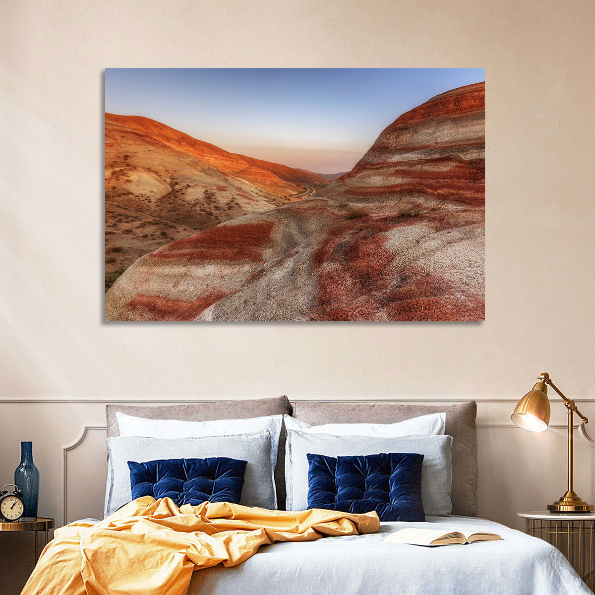 Khizi Candy Cane Mountains Wall Art in a room, landscape