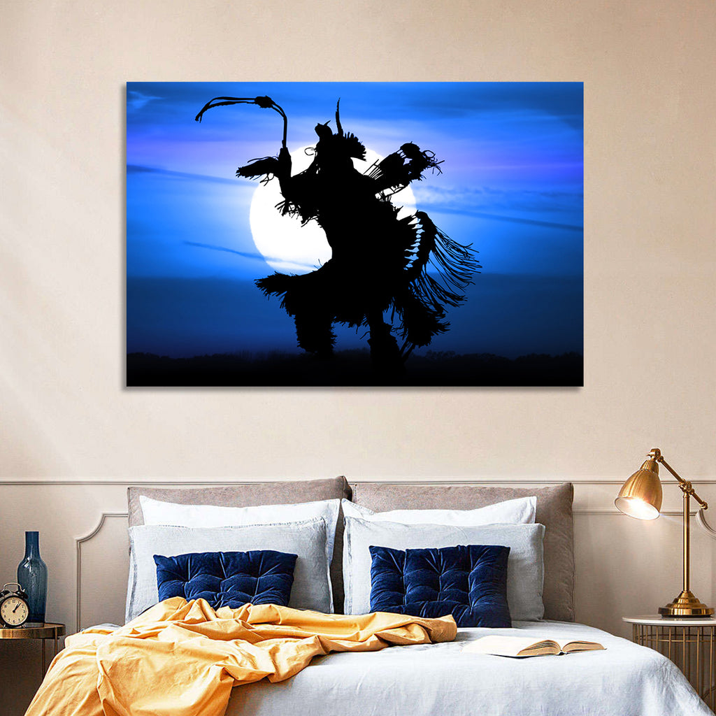 Moonlit Pow Wow Dancer Wall Art