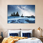 Reynisdrangar Sea Stacks Night Wall Art