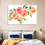 Watercolor Peach Branch Wall Art