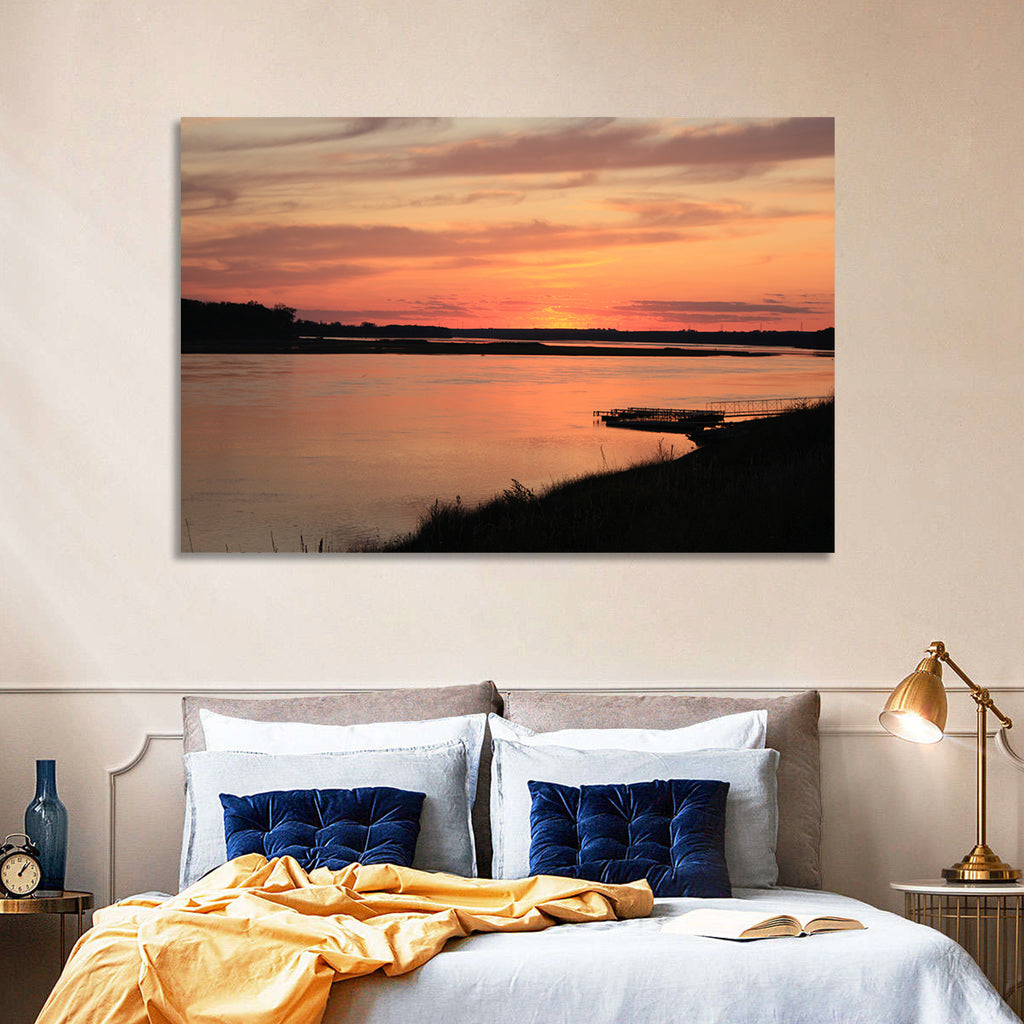 Missouri River Sunset at Dusk Wall Art