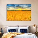 Wheat Field Sunset Wall Art
