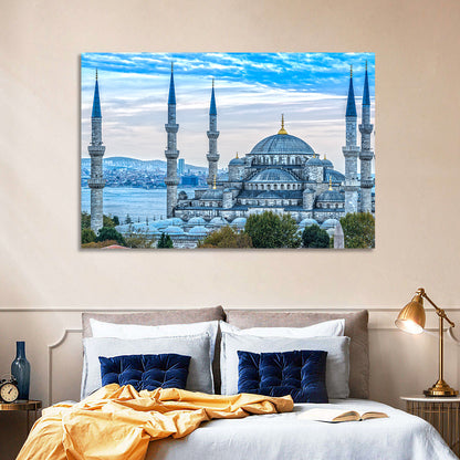 Cloudy Blue Mosque Wall Art