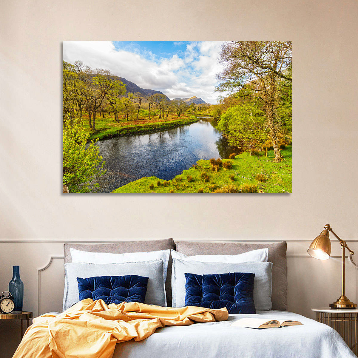 Connemara Countryside Wall Art in a room, landscape