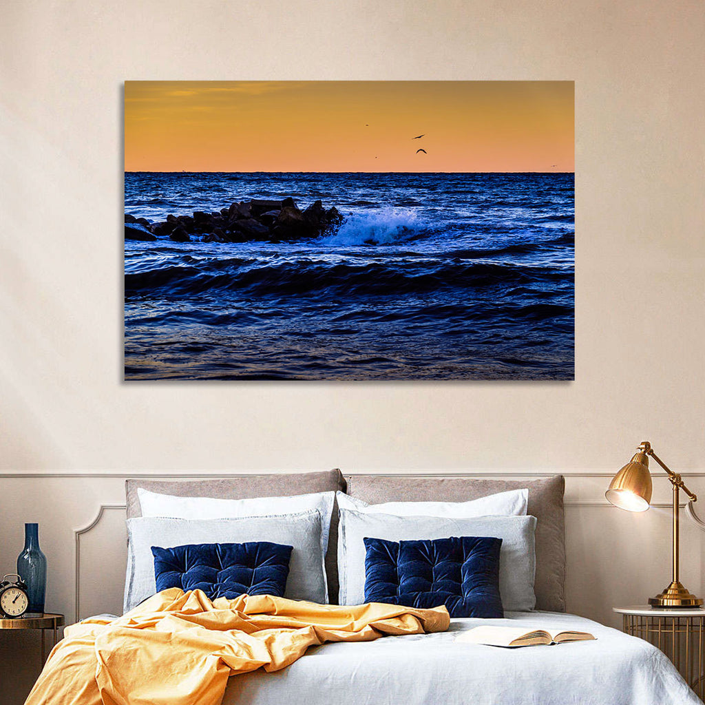 Marmara Sea Waves at Sunset Wall Art