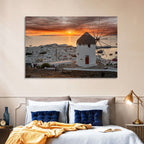 Kato Mili Sunset, Mykonos Wall Art