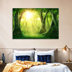 Forest Golden Sunrise Wall Art