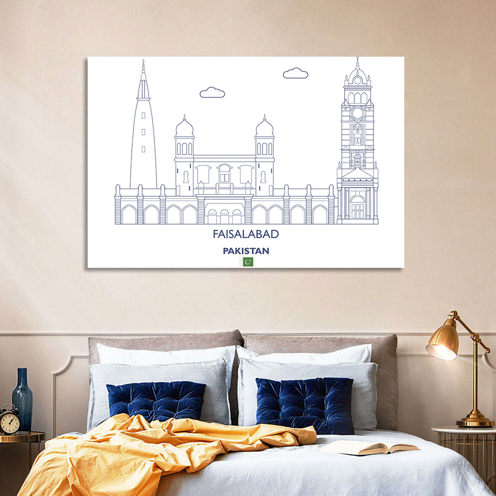 Faisalabad Clock Tower Skyline Wall Art