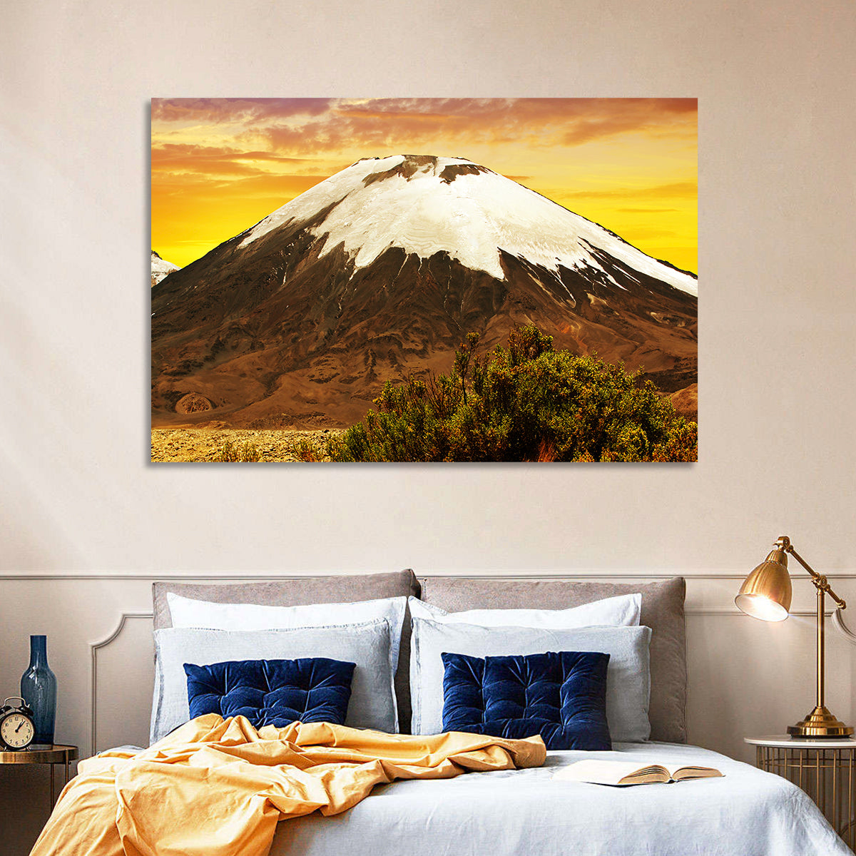Parinacota Volcano Wall Art in a room, landscape