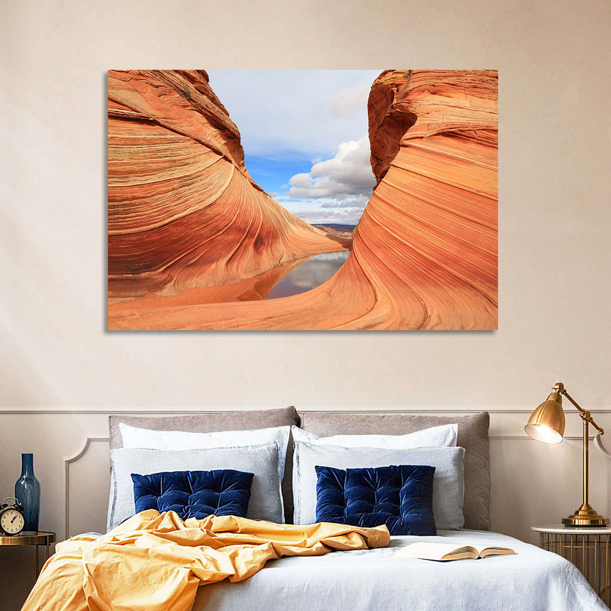 The Wave at Coyote Buttes Wall Art in a room, landscape