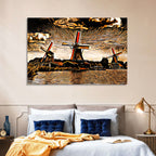 Retro Windmills at Sunset Wall Art