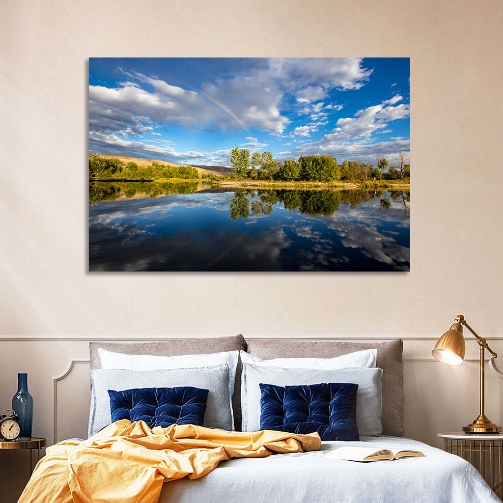 Boise River Rainbow Reflection Wall Art