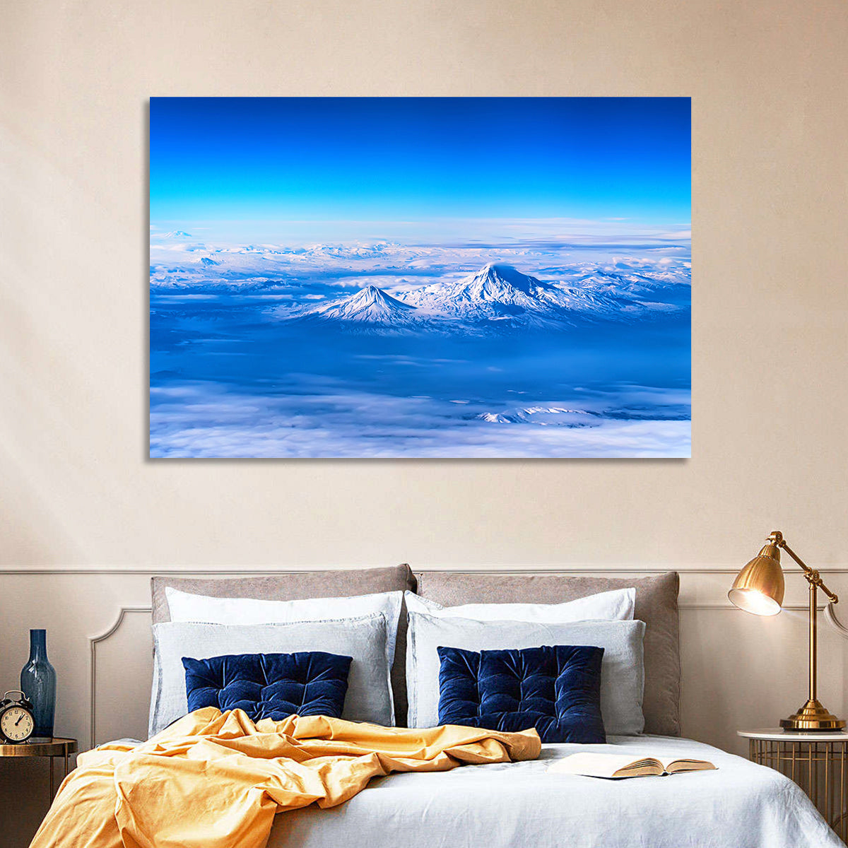 Mount Ararat Above Clouds Wall Art in a room, landscape