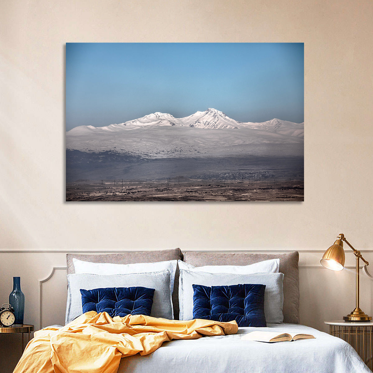 Mount Aragats Winter Landscape Wall Art in a room, landscape