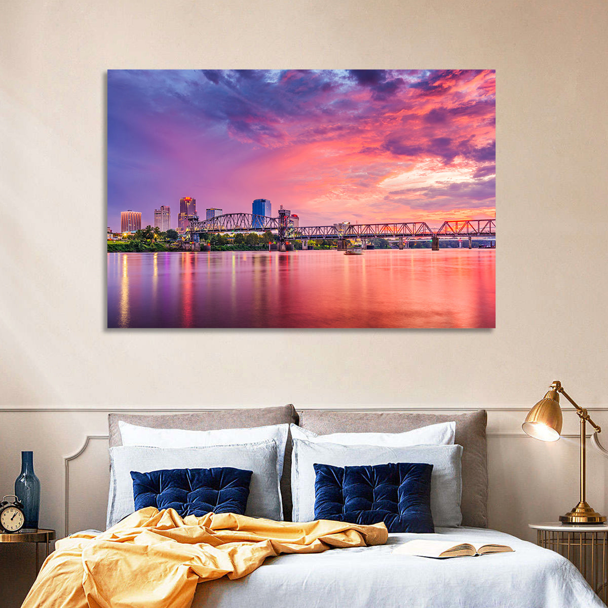 Little Rock Sunset Skyline Wall Art