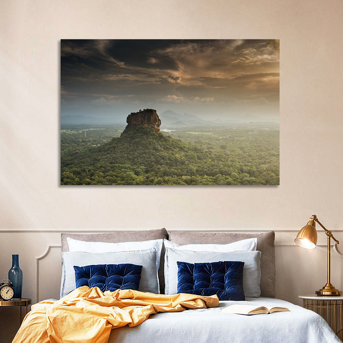 Sigiriya Lion Rock Wall Art in a room, landscape